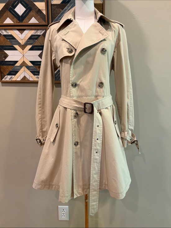Ralph Lauren Jackets & Blazers - Vintage Ralph Lauren Tan Double-Breasted Flared Trench Coat size Large *As-Is*